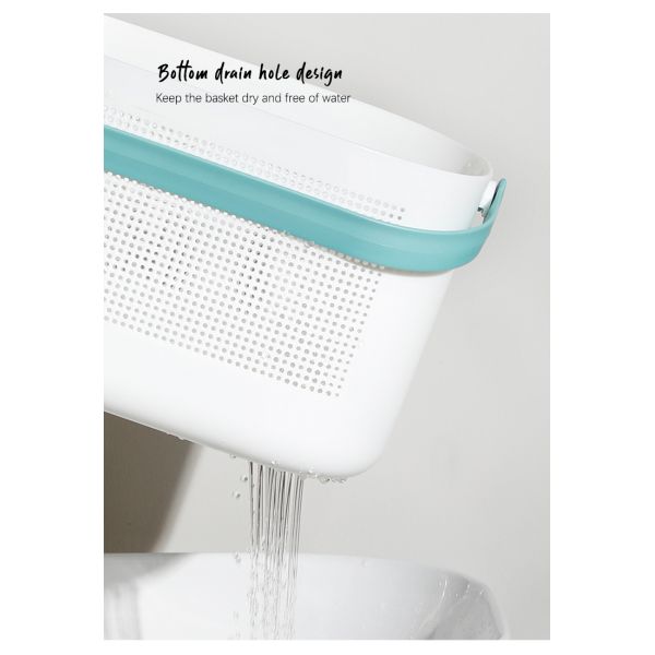 H18cm Plastic Storage Basket Drainage Plastic Vegetable Basket With Handle