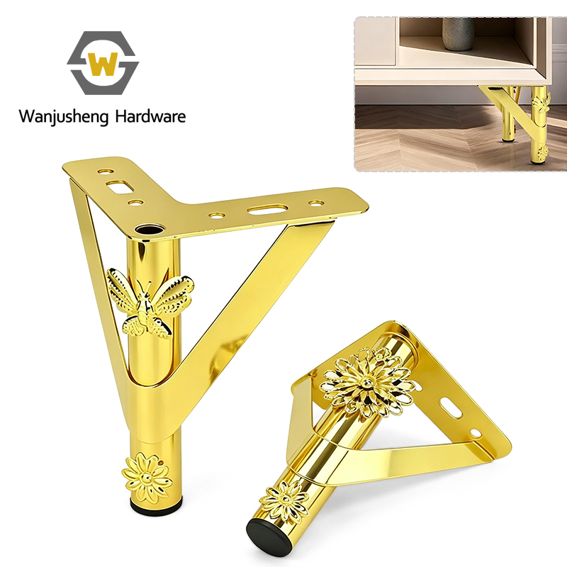 Thickened Hollow Metal Legs, Hardware Fittings for Sofas Bedside Tables & Coffee Tables New Decorative Iron Floral Legs