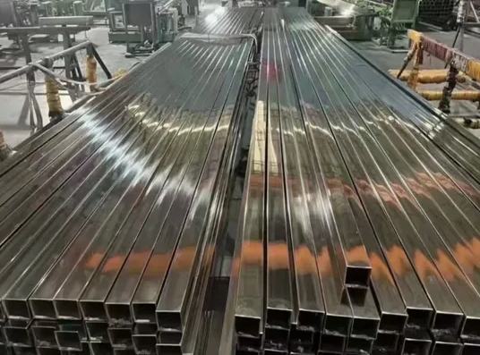 304 Stainless Steel Square Tube 600 Grit Polished with 10x10mm-200x200mm Size Range and 0.8mm-8mm Wall Thickness