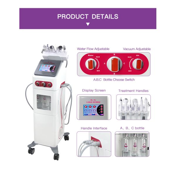 H2O2 Hydrafacial Skin Care Products , Vertical Type Hydro Facial Machine