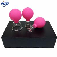 4Pcs PVC Silicone Glass Facial Vacuum Suction Massage Cups Wrinkle Remover Face Lifting