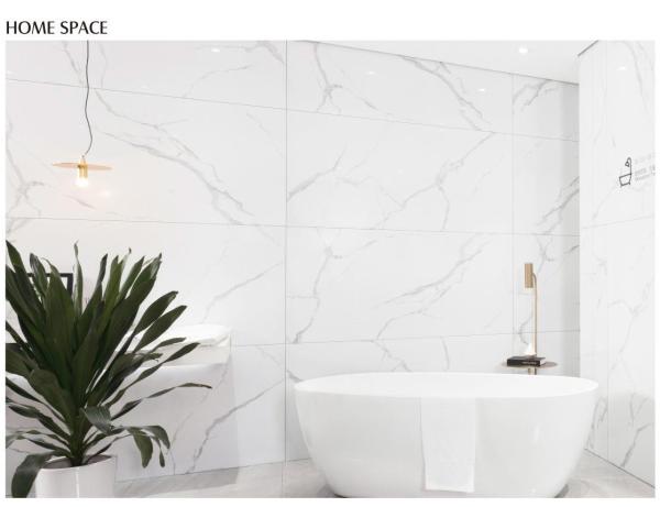 Glazed Polished Carrara Marble Porcelain Tile 600x1200mm