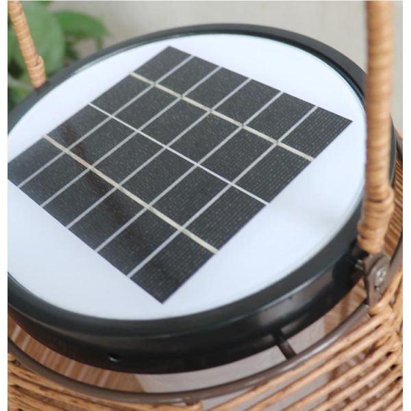 Outdoor Rattan Woven Solar Lights Lantern Waterproof For Garden Landscape
