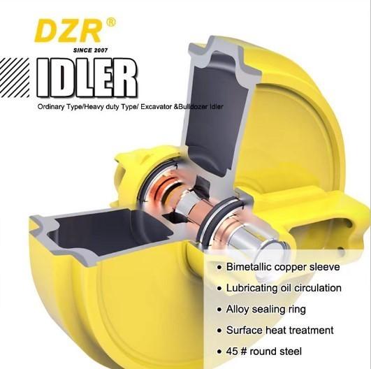 Yellow or Black 40SiMnTi/40Mn2 High Strength Durable Bulldozer Parts Front Idler wheel