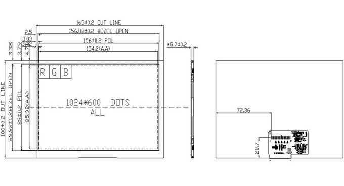 7 дюймовый 1024x600 LVDS TFT LCD с CTP, PCAP Touch Screen 7 дюймовый IPS