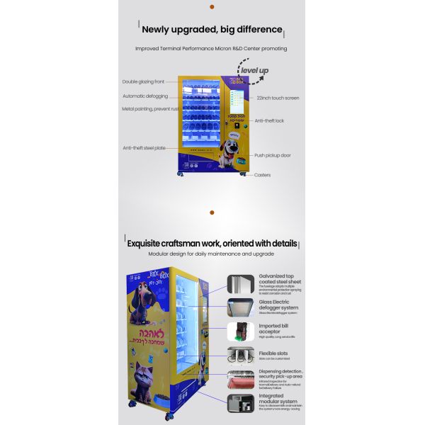 Smart Pet Medicine & Supplies Vending Machine with Side Lockers for Pet Stores & Veterinary Clinics