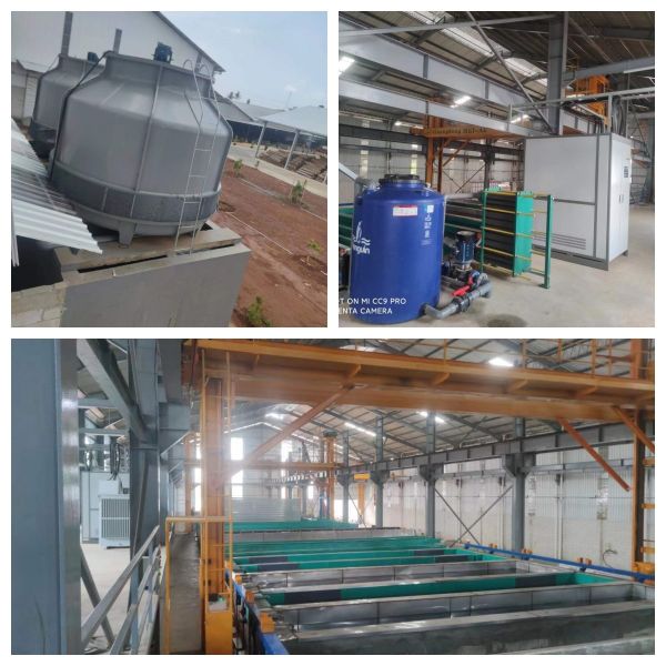 Línea de tratamiento de anodizado de perfiles de aluminio de grado industrial 150 T/M