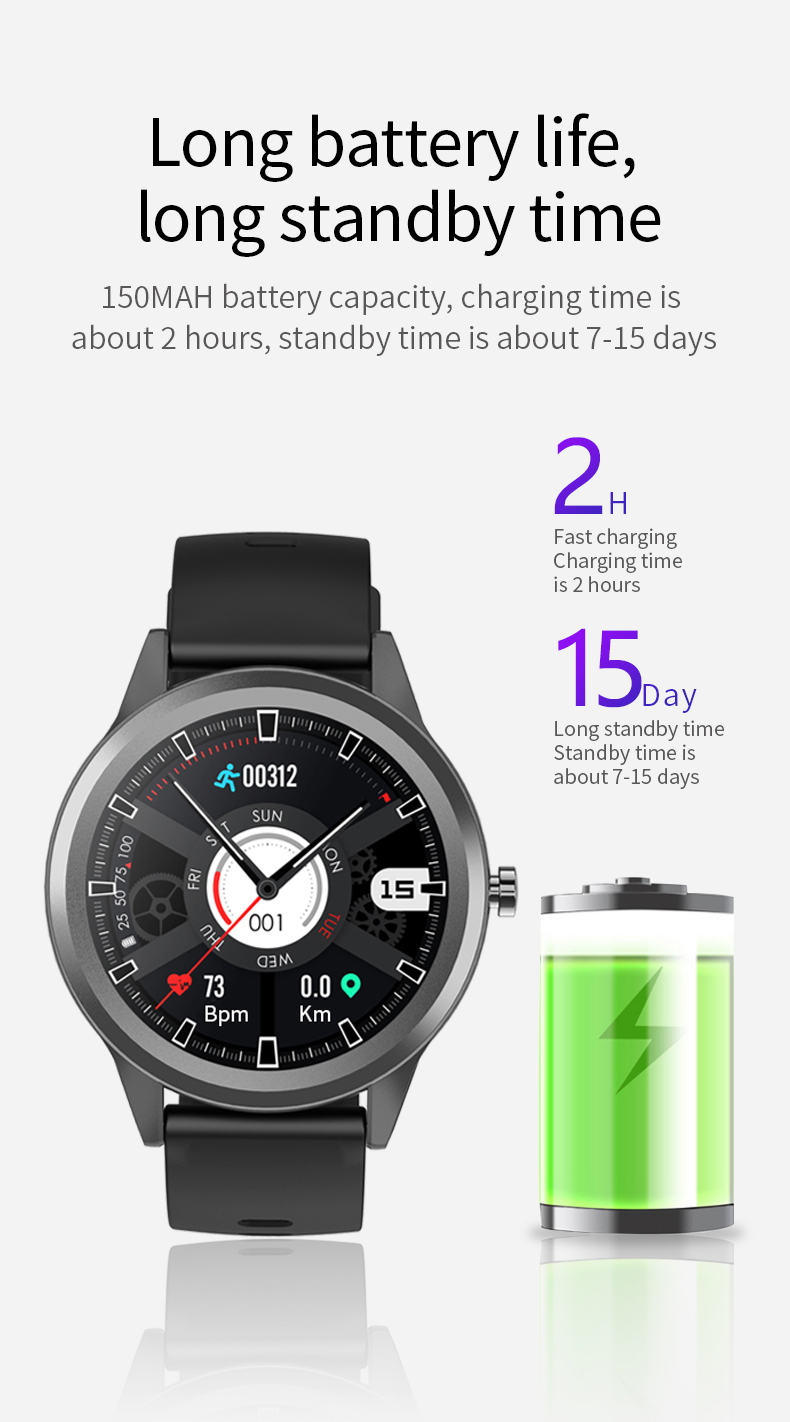 Тариф сердца мониторов Smartwatch здоровья IP67 отслеживая с Bluetooth 5,0 BLE