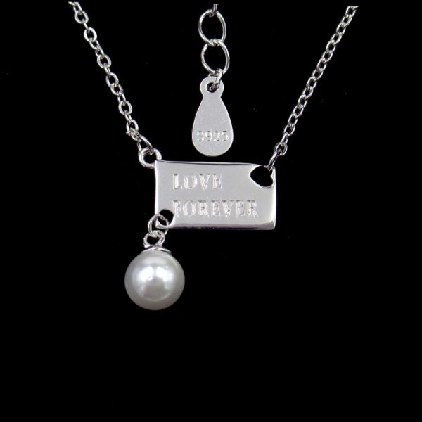 Sterling 925 Silver Pearl Necklace Chain With Imperial Crown Shape