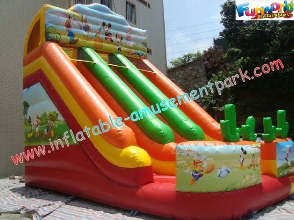 Rental Commercial Inflatable Slides With Double Line Slide