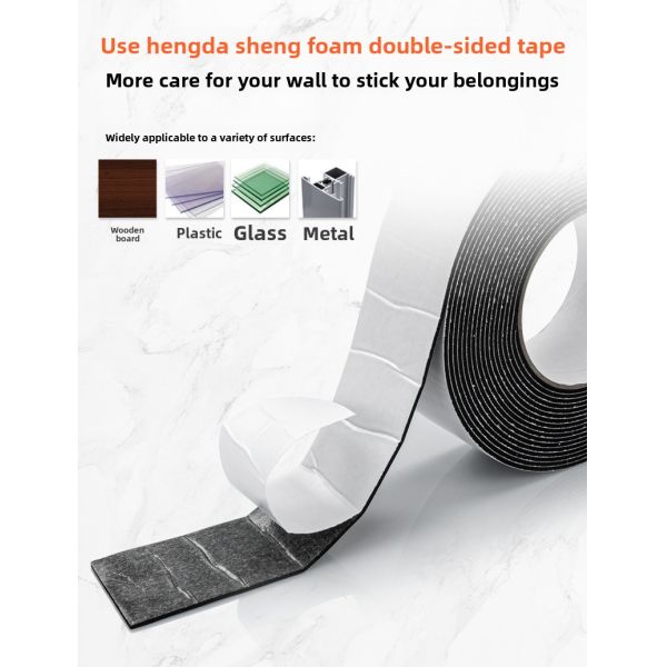 Acrylic Black Foam Tape High Viscosity Double-Sided EVA PE Material for Carton Sealing Masking Car Interior Sealing Strip