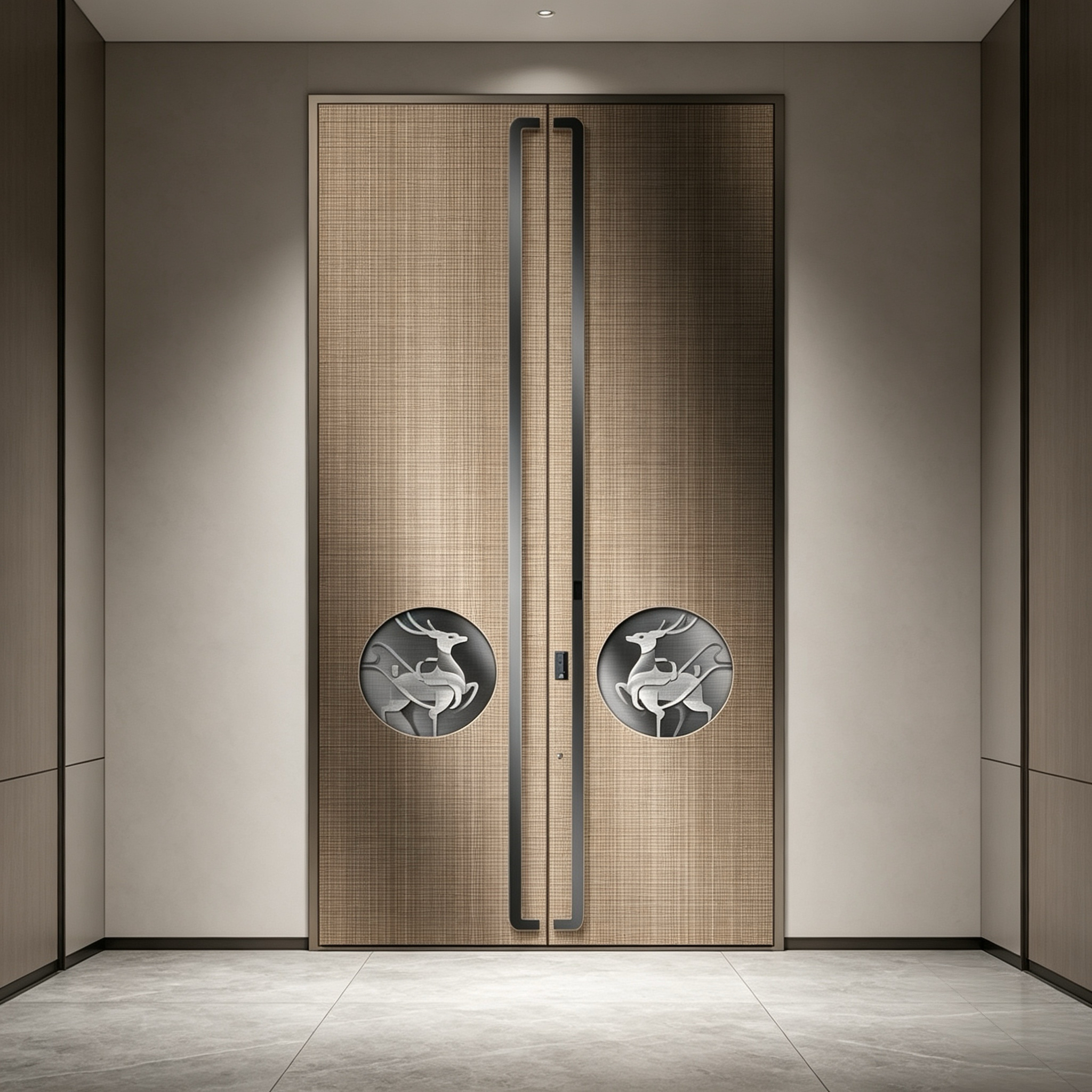 Modern T6-T5 Aviation-grade Aluminum Alloy Entrance Door with 304 Stainless Steel Hardware and Electric Switch/Remote Control