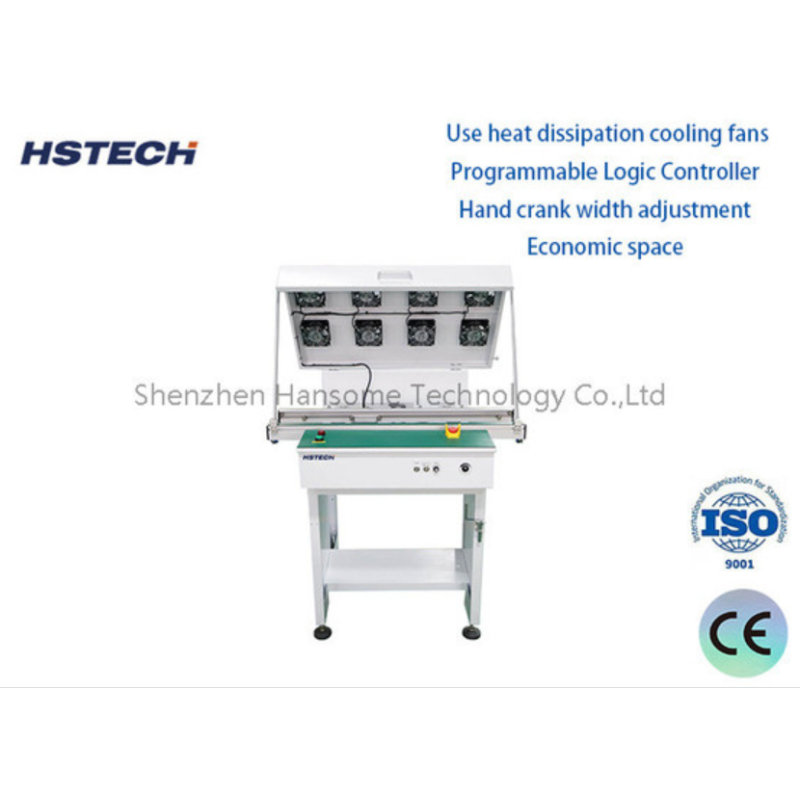 Stainless Steel Manual Hand Crank ESD Belt LED Button Width Adjustment PCB Transporting Conveyor