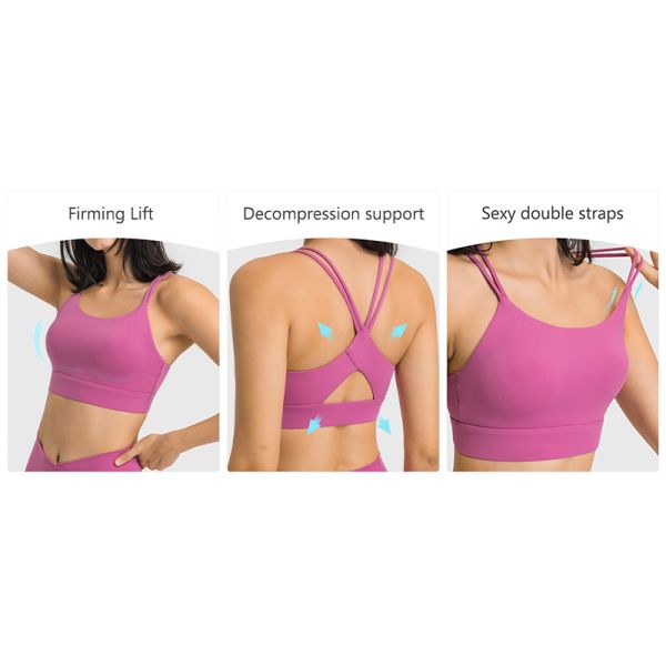 Removable High Impact Padded Ladies Sports Bra Gym Yoga Fitness Running
