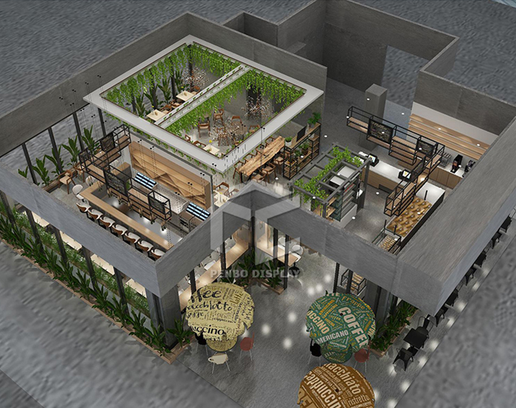 Кофейня ODM показывает брызги MDF 20mm покрашенные с галоидом металла