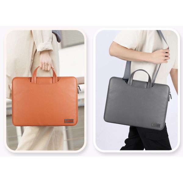 Закрытие цилиндром PU ноутбук рукавные сумки с 7 мм пенной подкладкой и ручка плечевой ремешок