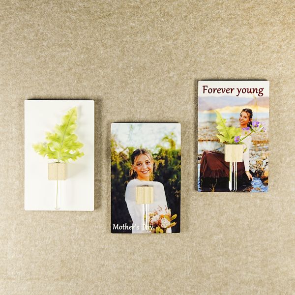 Creative Tabletop Sublimation MDF Wooden Photo Frame With Flower Holder Personalized Mother'S Day Gift