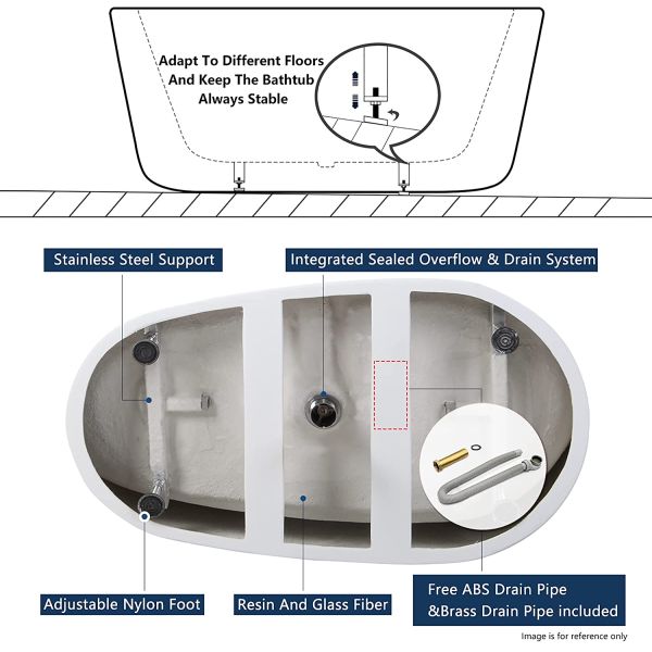 Овальная форма акриловая свободно стоящая ванна cUPC Certified