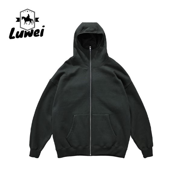 Unisex Heavyweight Cotton Hoodie Pullover Oversized Male Blank Sweatshirts