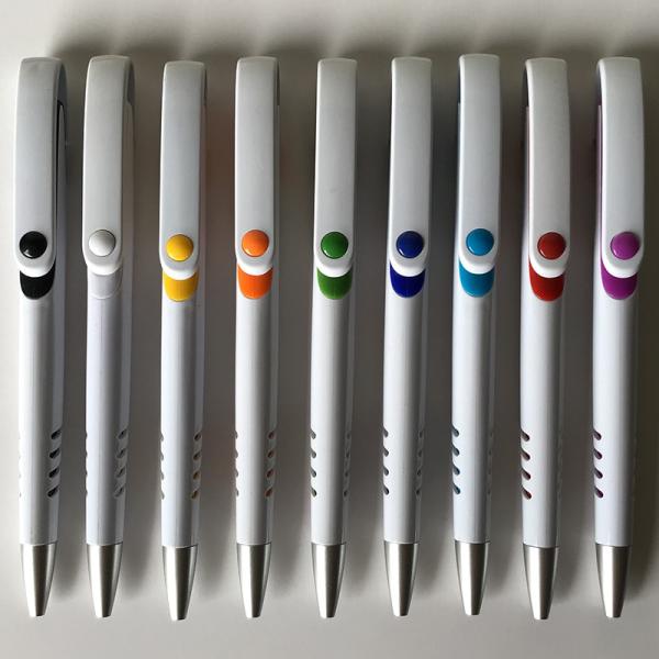 White color plastic silk printing LOGO ballpen