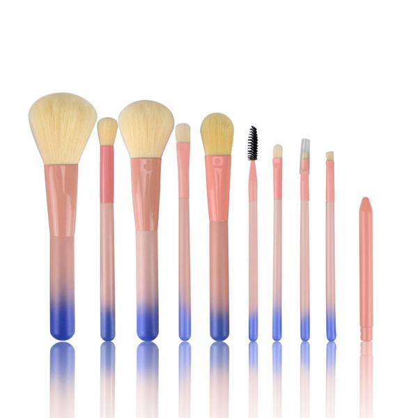 Soft Synthetic Hair Cosmetic Makeup Brush Set 10Piece Gradient Color