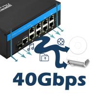 8 Port Industrial Managed PoE Switch 240W Gigabit LAN Layer 2 VLAN ERPS Ring CE DIN Rail