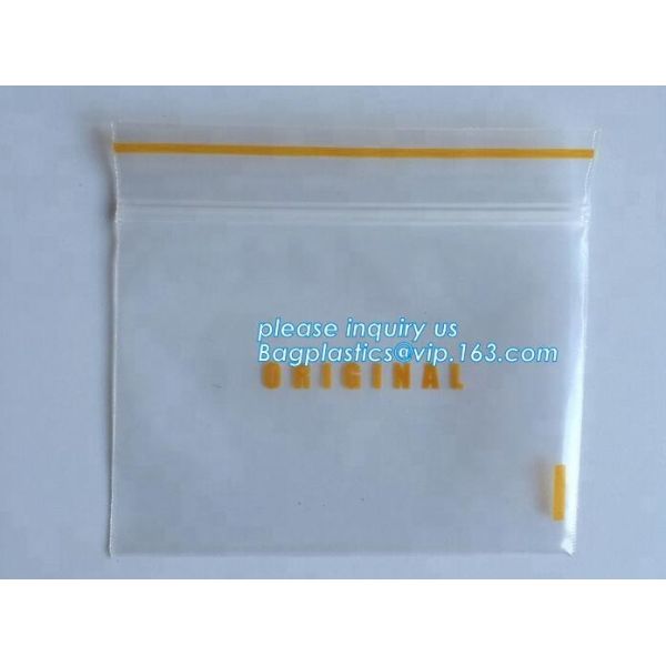 Plastic Custom Printed k Plastic Bags  Bag For Packing Spare Part, yellow line, red line, red zip, yellow zi