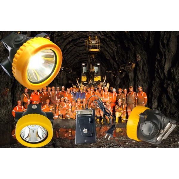 Cordless Mining Cap Lamp Rechargeable LED Miner Headlamp 5000Lux Lightweight Mining Light GLT-2