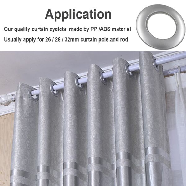 American Style Plastic ABS Curtain Rod Rings Eyelet
