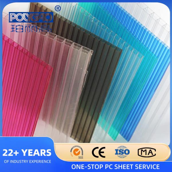 Tête creuse en polycarbonate plastique creuse en coupe transversale Tête de toiture de tôle d'extrusion de fabrication Mac