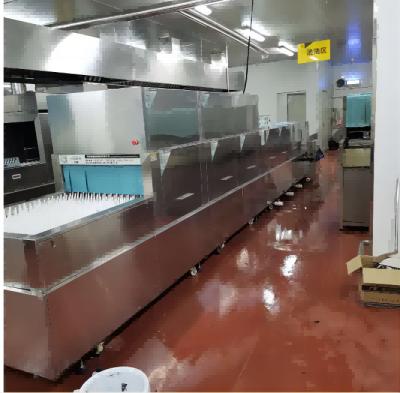 Integrated Big Dishwasher Machine 380V Long lasting Dishwasher Flight Type