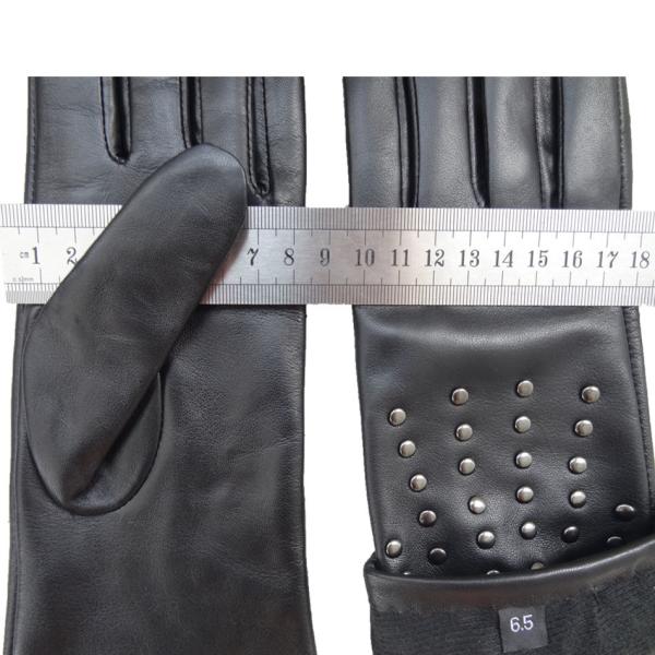 Plain Type Mens Soft Leather Gloves Machine Sewing Studded Leather Gloves