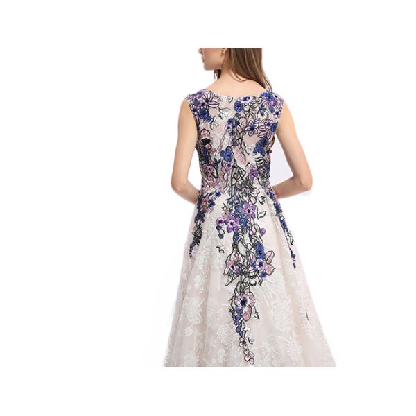 Embroidery Organza Fabric Elegant Evening Gowns With Multi Color Options