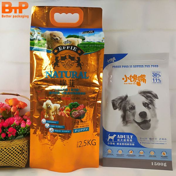 BTP PACK 10kg 20kg Custom Plastic Bags Side Gusset Bag Dog Food Packaging Pet Food Packaging Bag Pouch