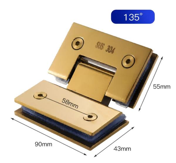 Long Lasting Stainless Steel Shower Hinge Thickened Wear Resistance