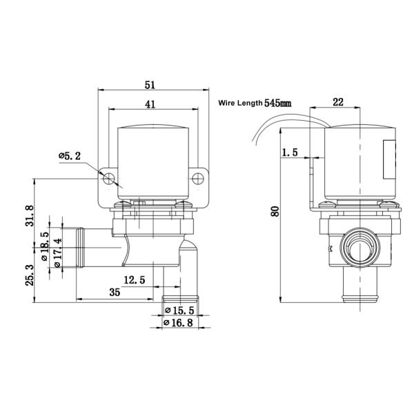 Водяной пластиковый соленоидный клапан для струйки пола Tennant 24VDC 36VDC 110VAC 220VAC