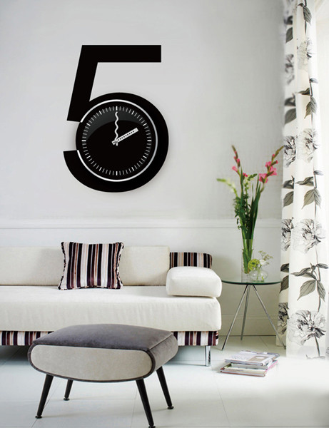 25A018 Personalized 25 *25 cm Home Decoration Five Wall Sticker Clock
