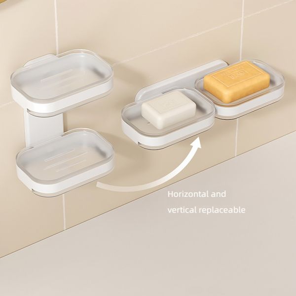 Drill-Free Plastic Shower Caddy Adhesive Shower Organizer for Bathroom and Kitchen