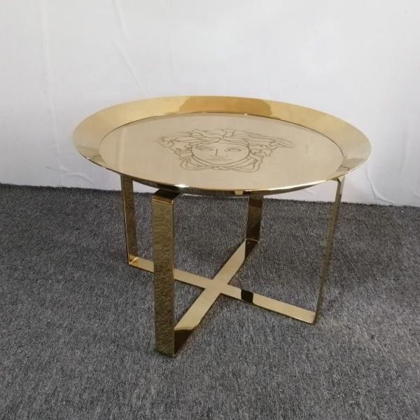 Mesa de centro personalizada minimalista de aço inoxidável, tabela de mármore italiana do centro do titânio