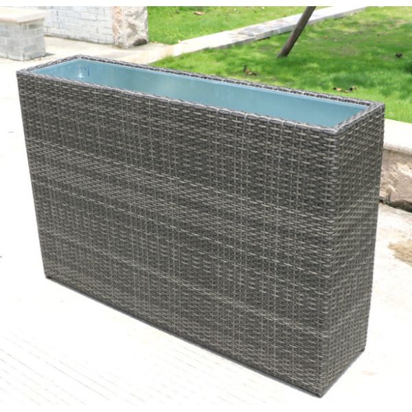 Big Long Wicker Plant Rattan Handmade Flower Pot Plant Metal Indoor Furniture