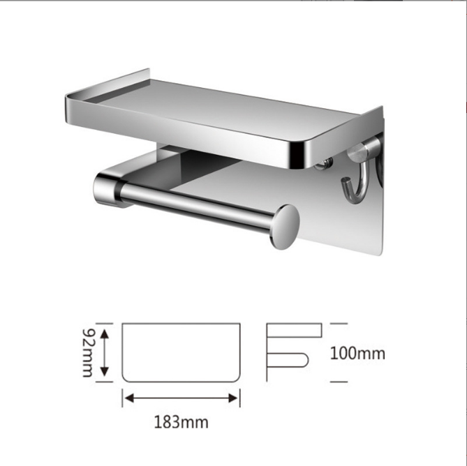 Wall Mounted Bathroom Paper Holder Metal Construction Black/Gunmetal/Polished/Brushed