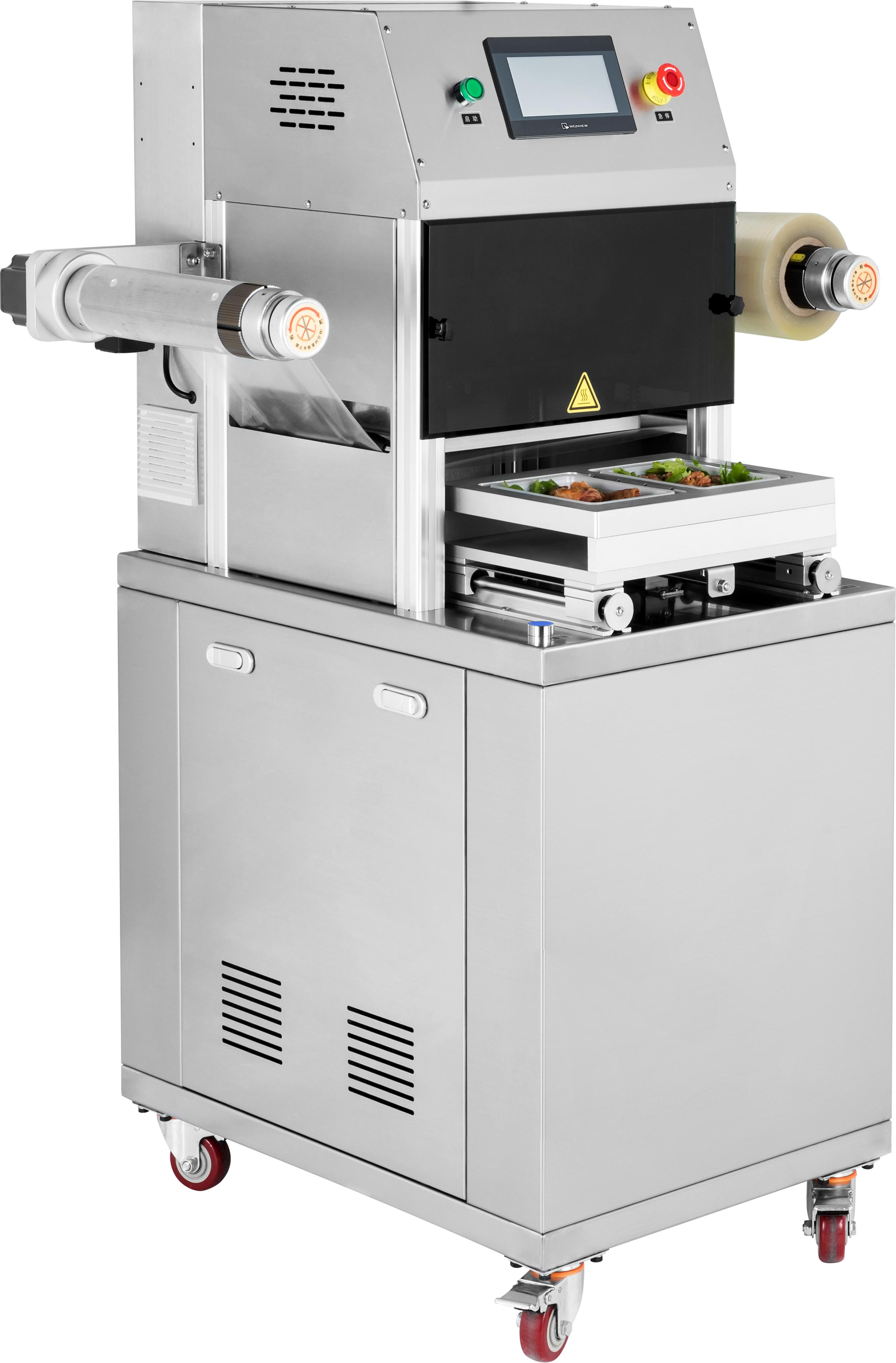 Automatic Tray Sealer DQ320L-E with Food Grade 304 Stainless Steel and 6061 Anodized Aluminum Mold for Modified Atmosphere Packaging Machine