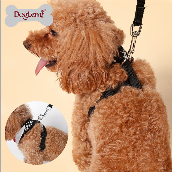 Vest puppies chest harness, fashion bow pet chest back, Teddy bear walking leash；Pet clothes customization,