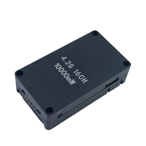 High-Power 4.2GHz Video Transmitter with 15 Channels and 8-10W Peak RF Power for Long-Range FPV Racing