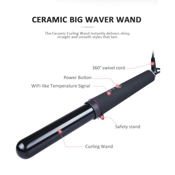 WIFI LED Rotating Barrel Curling Iron , 50W Hot Tools Wand 1 Inch