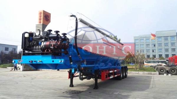 3 Axle Powder / Dry Bulk Tank Trailers , 50 000 Liters flour tanker semi trailer