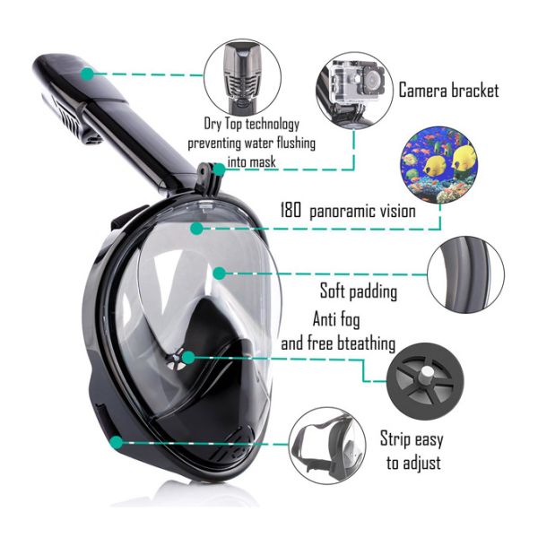 Взрослая плавая скуба дышать шноркеля 180 градусов анфас свободный