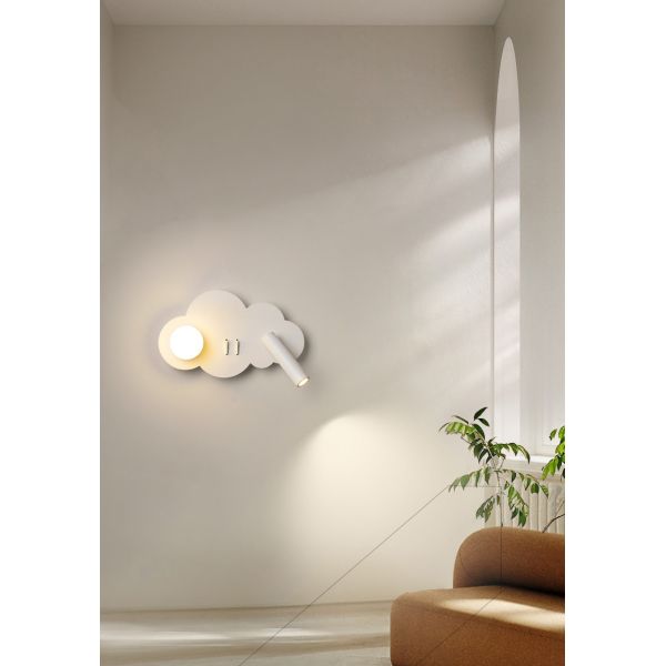 Bedroom bedside reading wall lamp creative full acrylic ball eye protection spotlight modern sofa background wall lamps