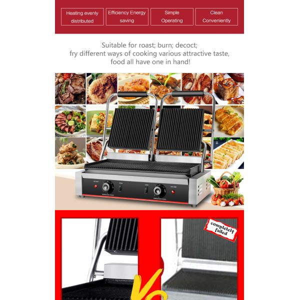 Части коммерческих электрических грилей с неприкасающейся поверхностью для приготовления пищи и источником питания 220 В