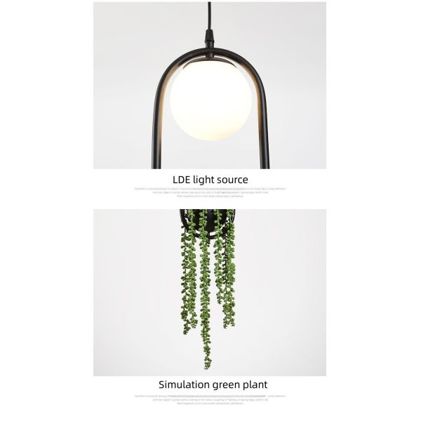 Nordic Vintage Plant Chandelier Iron Art Personality Creative Aisle Restaurant Cafe Bar Chandelier